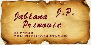 Jablana Primović vizit kartica